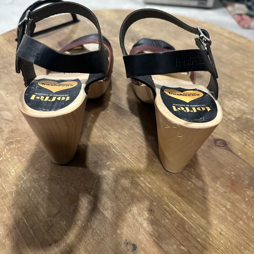 Swedish Hasbeens Black and Brown Mules - Picture 3 of 5